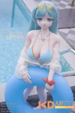 WMDOLL #Y015 可可 157cm 可愛い ビニールヘッド＋シリコンボディ ラブドール貧乳 - 画像 (2)