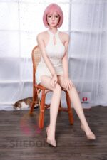 SHEDOLL 顧小雨（Guxiaoyu）メイク #1 ピンク髪で官能的な158cm美女 Cカップ ラブドール ボディー材質など選択可能 掲載画像はシリコンヘッド+TPEボディ - 画像 (2)