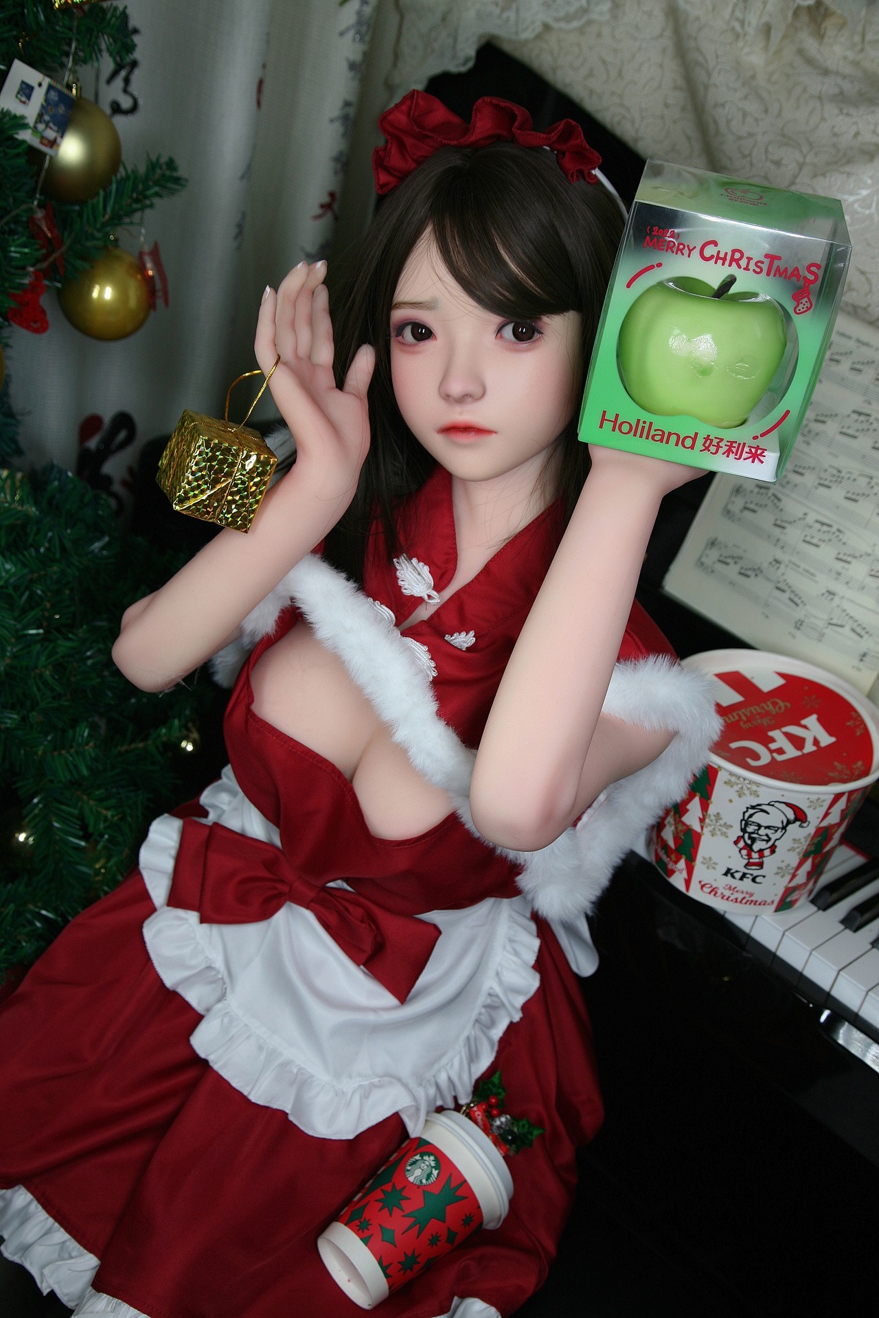 IMG_714420221211-221606 SHEDOLL 148cm Dカップ 洛伊(Luoyi) クリスマスの可愛い娘リアル ドール ボディー材質など選択可能 カスタマイズ可能 掲載画像はシリコンヘッド+TPEボディ - 画像 (1)