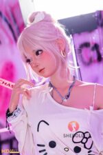 SHEDOLL 158cm Cカップ 江小棠（Jiangxiaotang）2.0ヘッド 口開閉＆口腔模擬付き 可愛い お団子ヘア シリコンラブドール 小麦色肌 - 画像 (6)