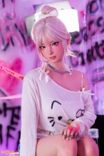 SHEDOLL 158cm Cカップ 江小棠（Jiangxiaotang）2.0ヘッド 口開閉＆口腔模擬付き 可愛い お団子ヘア シリコンラブドール 小麦色肌