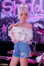 SHEDOLL 158cm Cカップ 江小棠（Jiangxiaotang）2.0ヘッド 口開閉＆口腔模擬付き 可愛い お団子ヘア シリコンラブドール 小麦色肌 - 画像 (2)