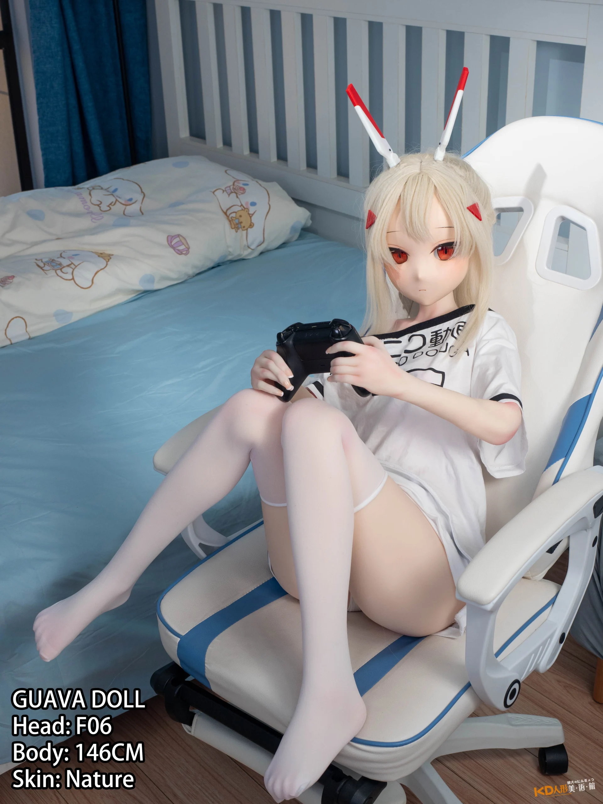 146cm+f06_007 GUAVADOLL 146cm Cカップ ノーマル肌|手描きリアルメイク|クール系アニメフェイス・ビニールヘッド - 画像 (1)